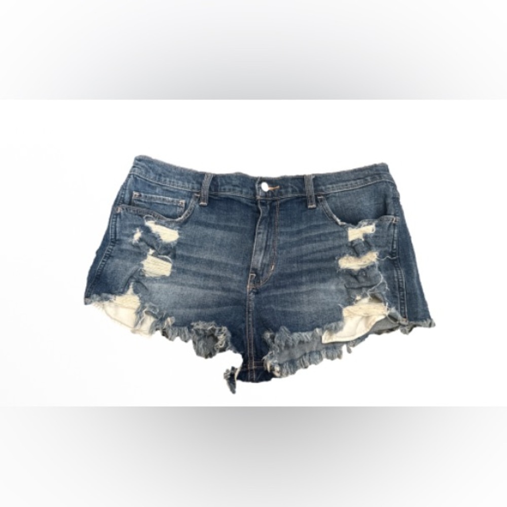 Hollister Blue Distressed Jean Shorts